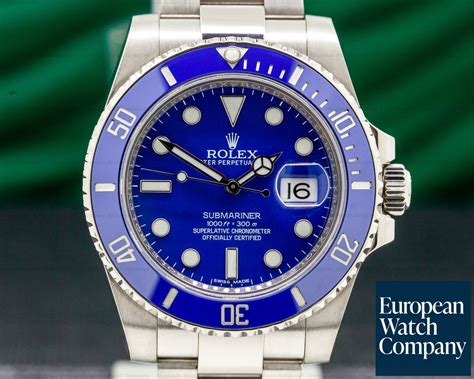 rolex submariner silver and gold blue face|Rolex Submariner 18k white gold.